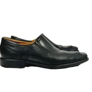 Ecco Shoes Ecco Mens Windsor Apron Slipon Black Leather Comfy